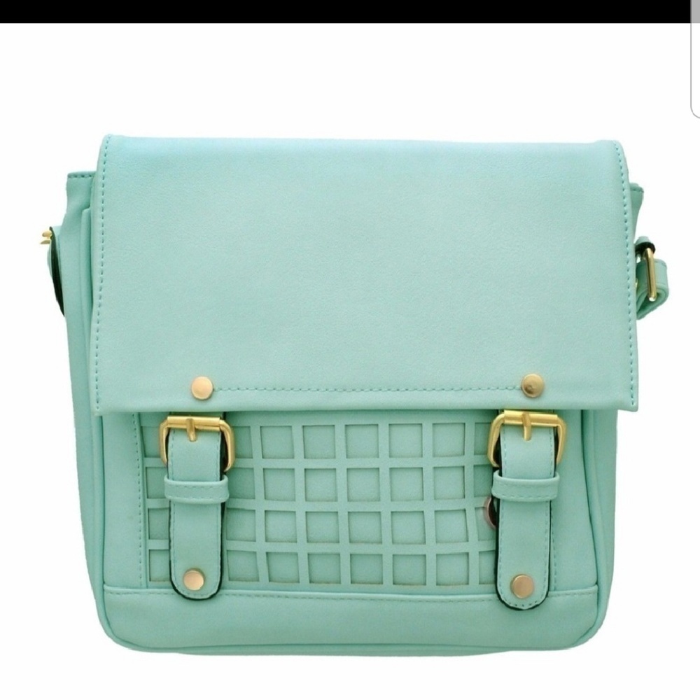 Mint Green Square Double Box Crossbody